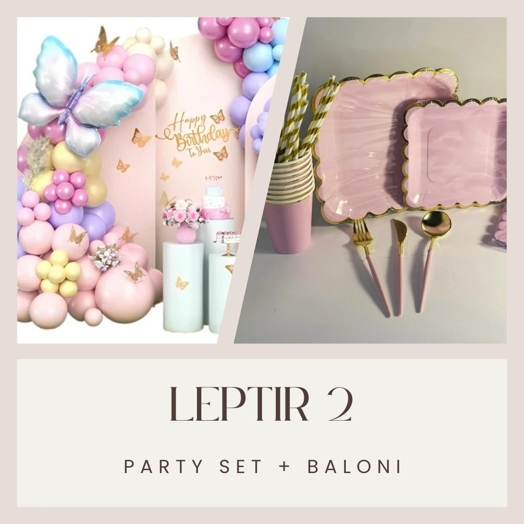 Leptir 2 party set + Baloni - Prestige