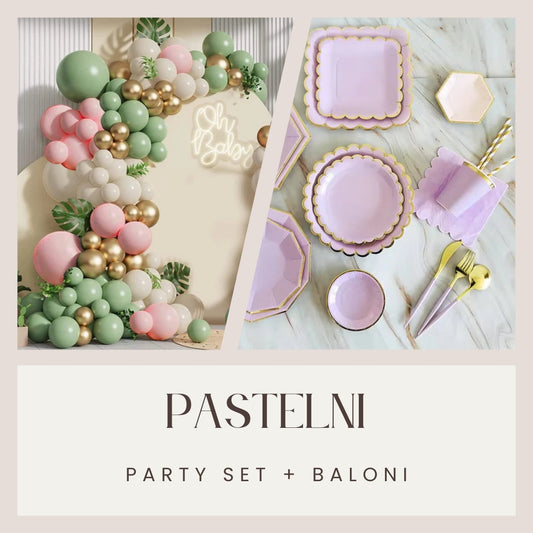 Pastelni party set + Baloni