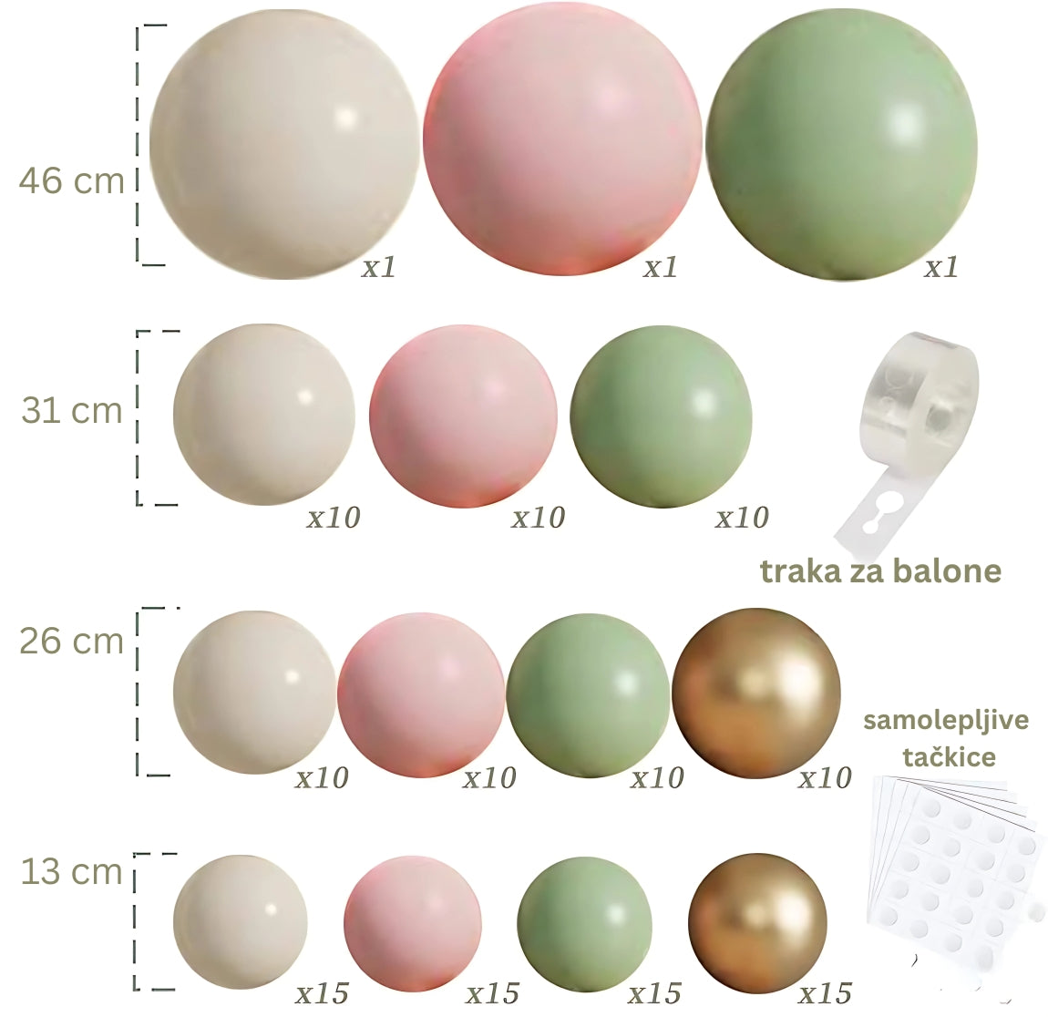 Pastelni party set + Baloni - Prestige