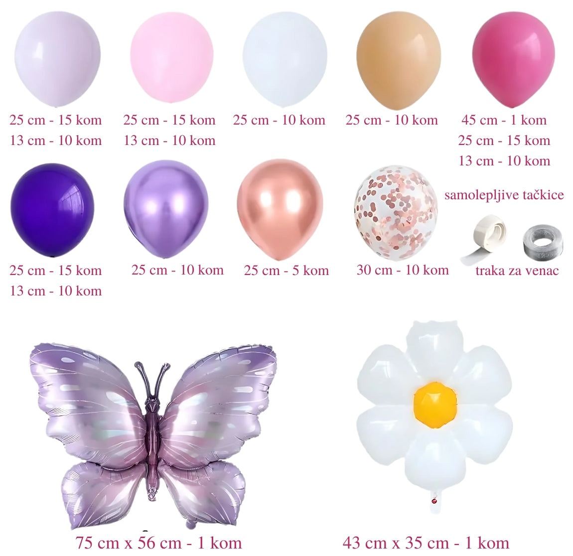 Leptir party set + Baloni - Prestige