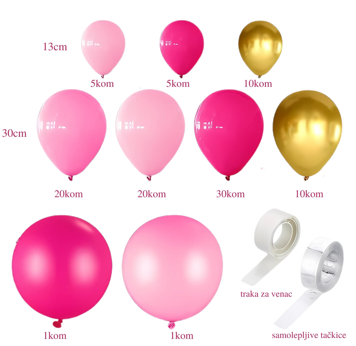 Pink leptir set balona - Prestige