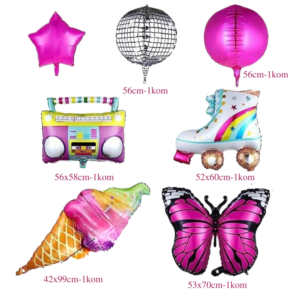 Pink leptir set balona - Prestige