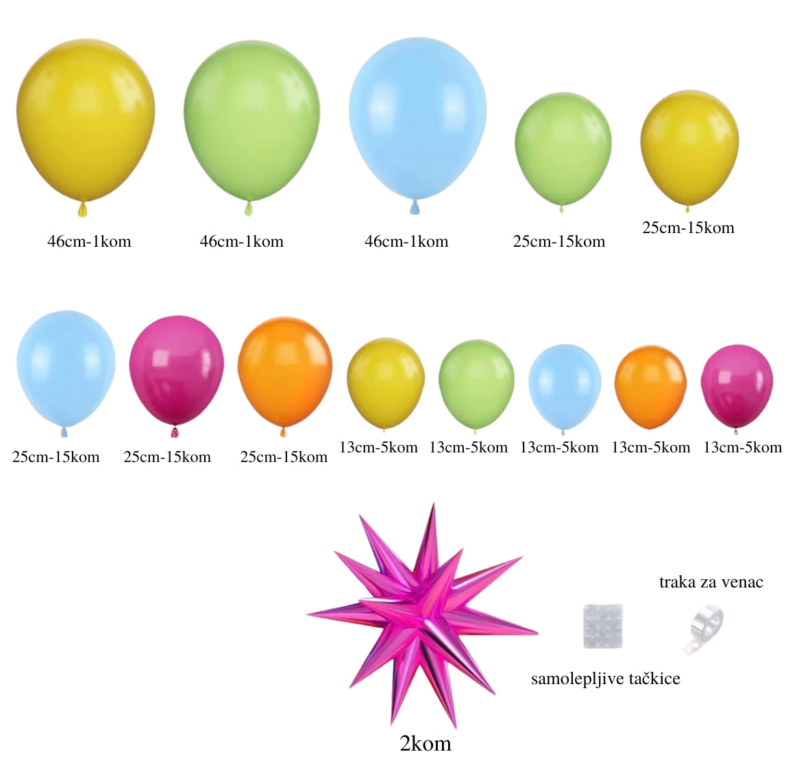 Šareni set balona - Prestige