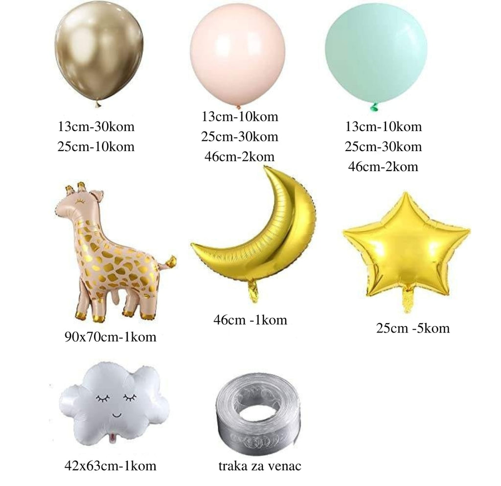 Nežni neutralni set balona - Prestige