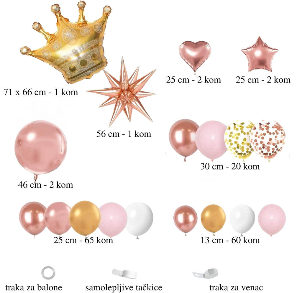 Rozi princess set balona - Prestige