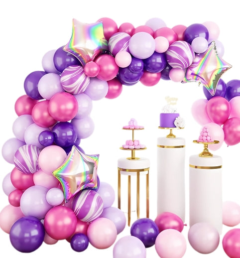 Ljubičasti mermerni set balona - Prestige