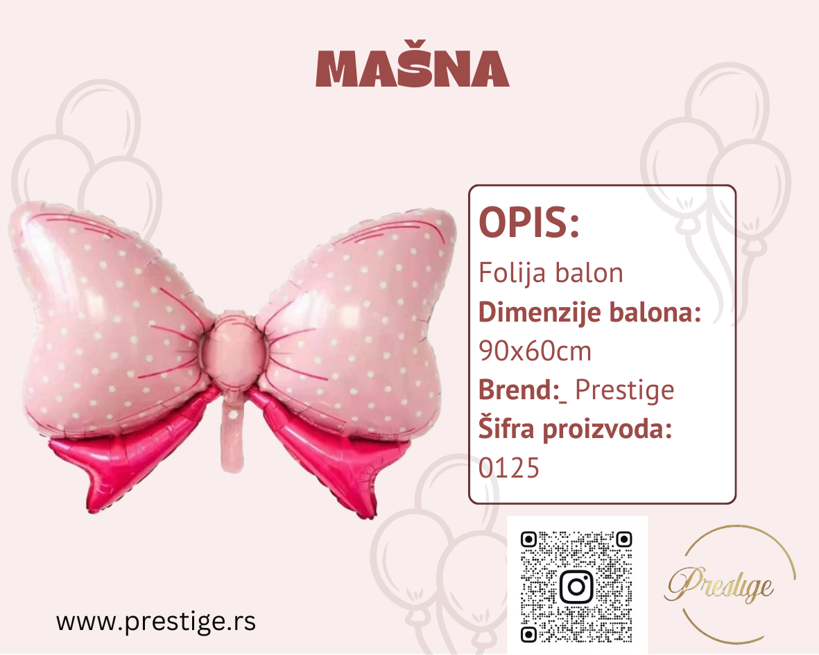 Mašna balon 90cm - Prestige