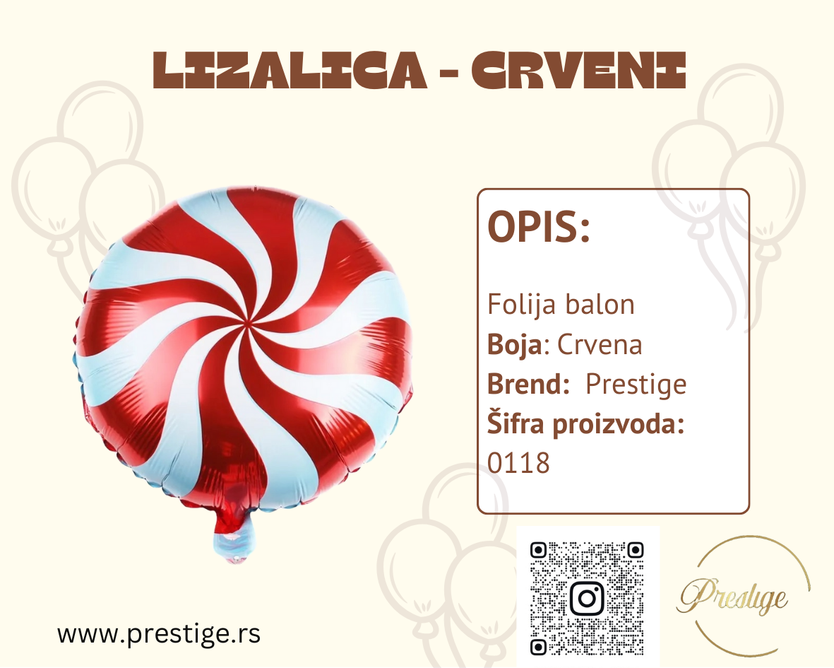 Folija Lizalica - crvena - Prestige