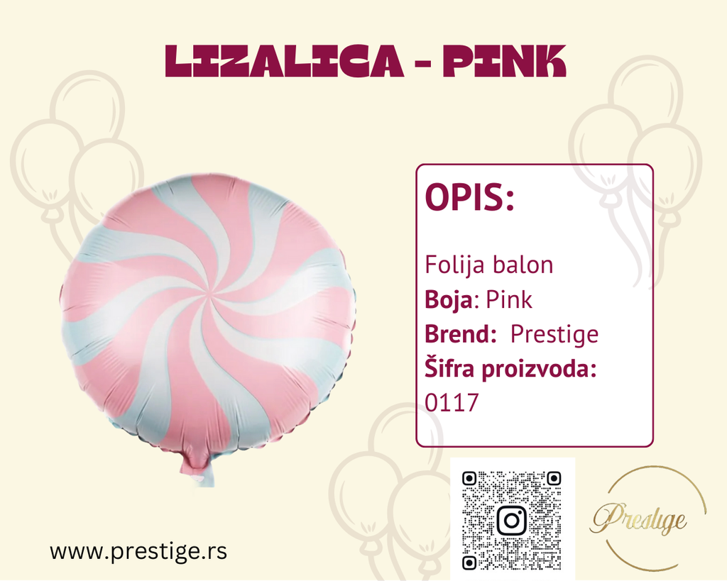 Folija Lizalica - pink - Prestige