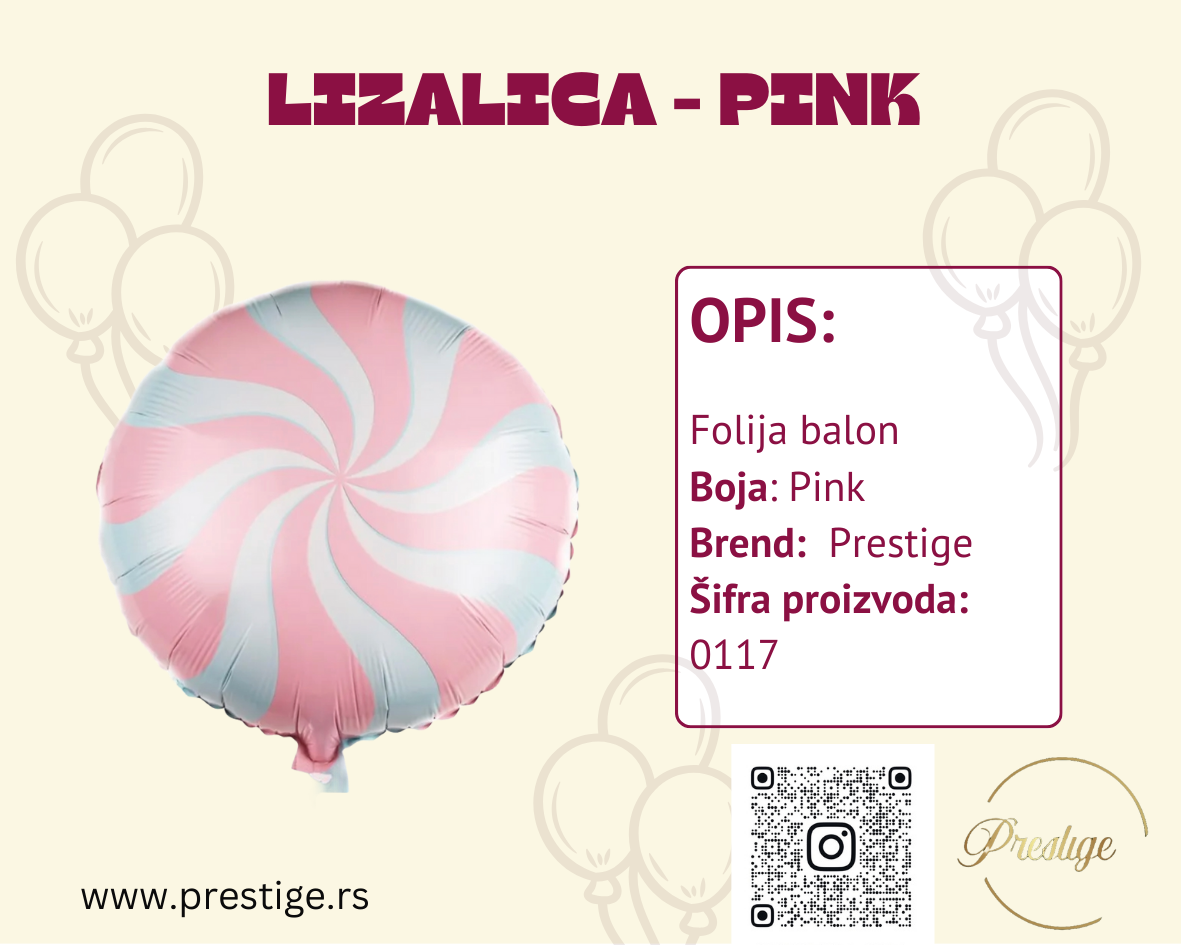Folija Lizalica - pink - Prestige