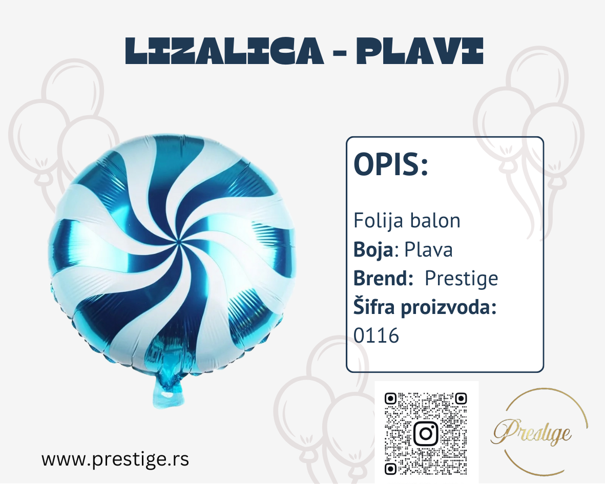 Folija Lizalica - plava - Prestige