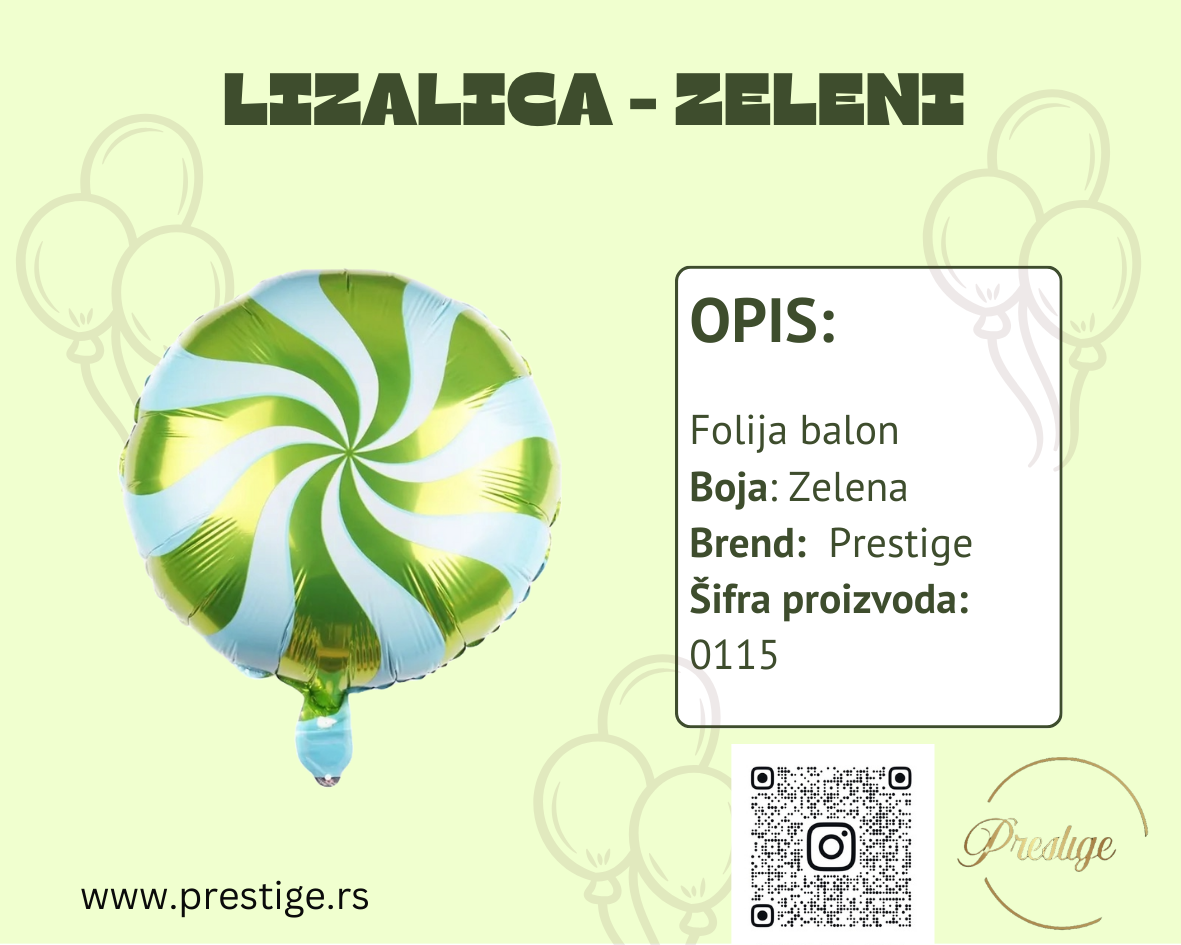 Folija Lizalica - zelena - Prestige