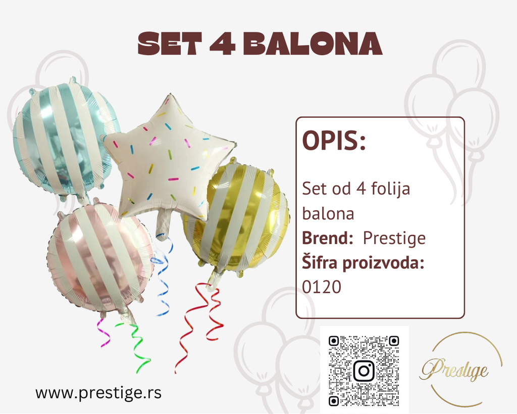 Set 4 folija balona - Prestige