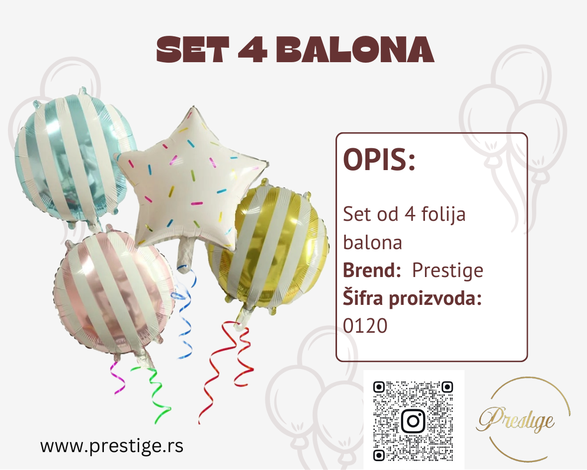 Set 4 folija balona