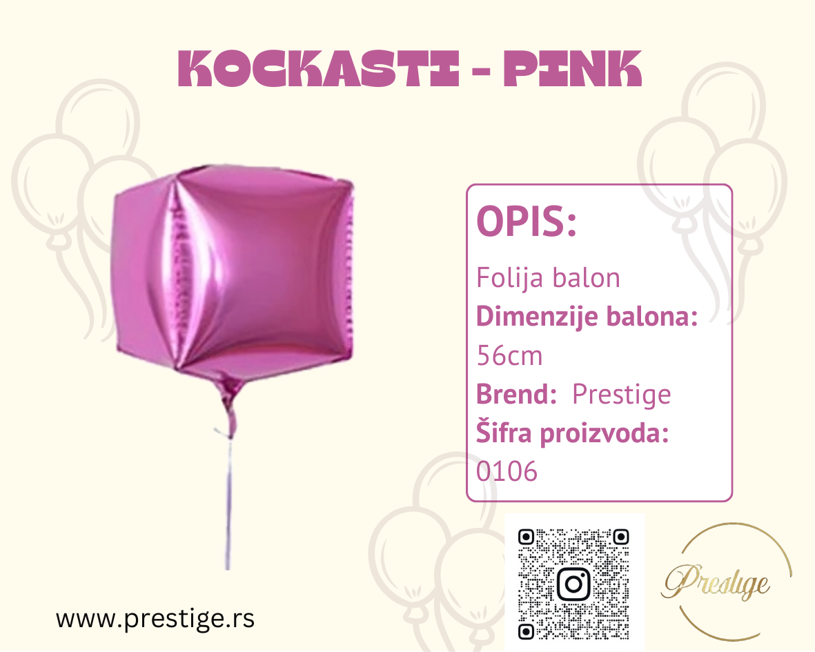 Kockasti folija balon 56cm - Prestige