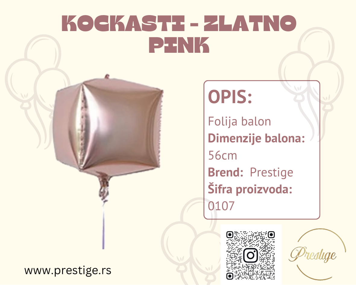 Kockasti folija balon 56cm - Prestige