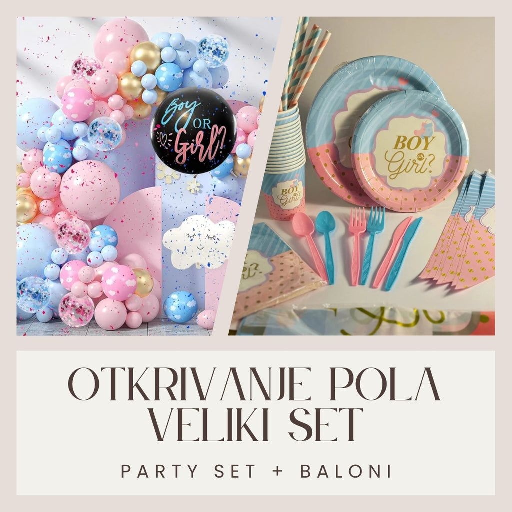 Veliki set Otkrivanje pola party set + Baloni - Prestige