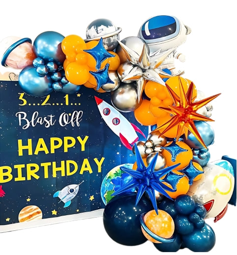 Baloni sa astronautom i planetama – svemirski set balona za dečije tematske zabave

