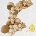 Coco Blush set balona u beloj, bež i braon boji sa zlatnim lišćem