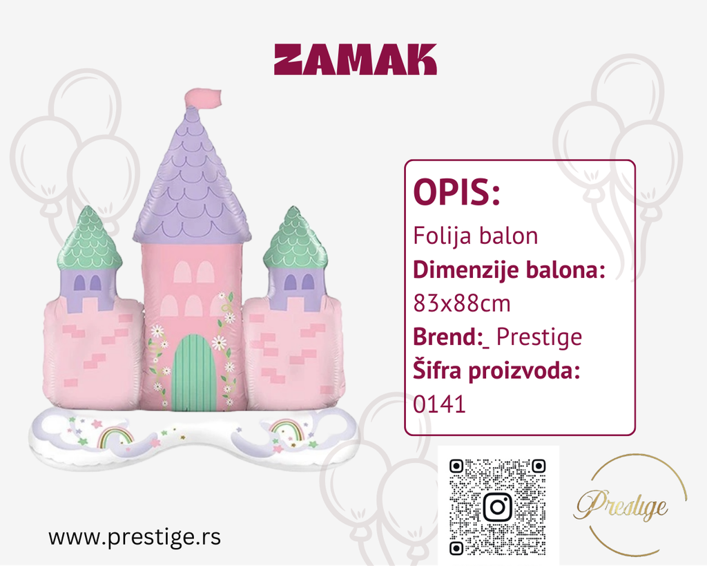 Folija Balon zamak 88cm