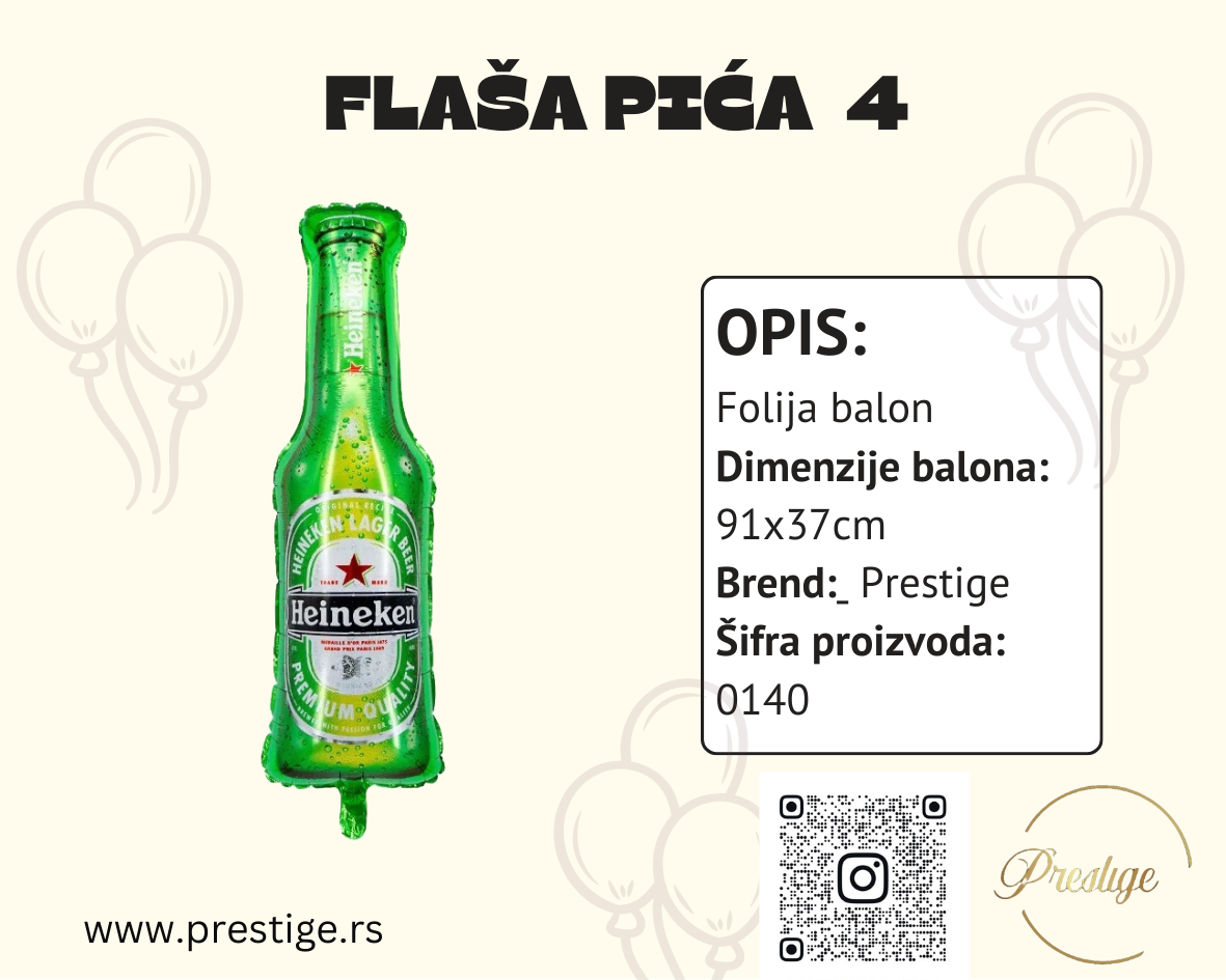 Folija balon flaša pića heineken