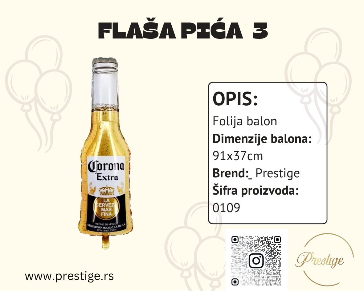 Folija balon flaša pića pivo corona