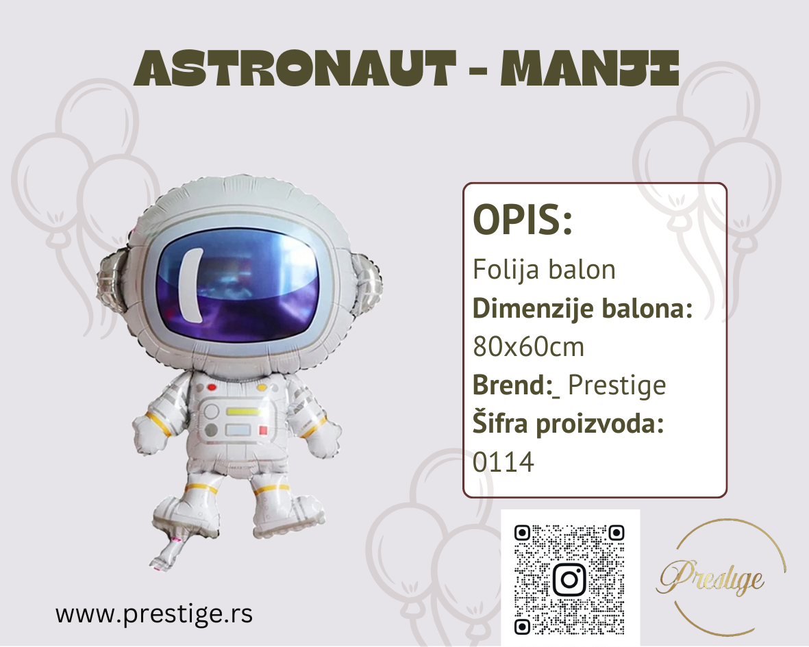 Astronaut balon 80cm - Prestige