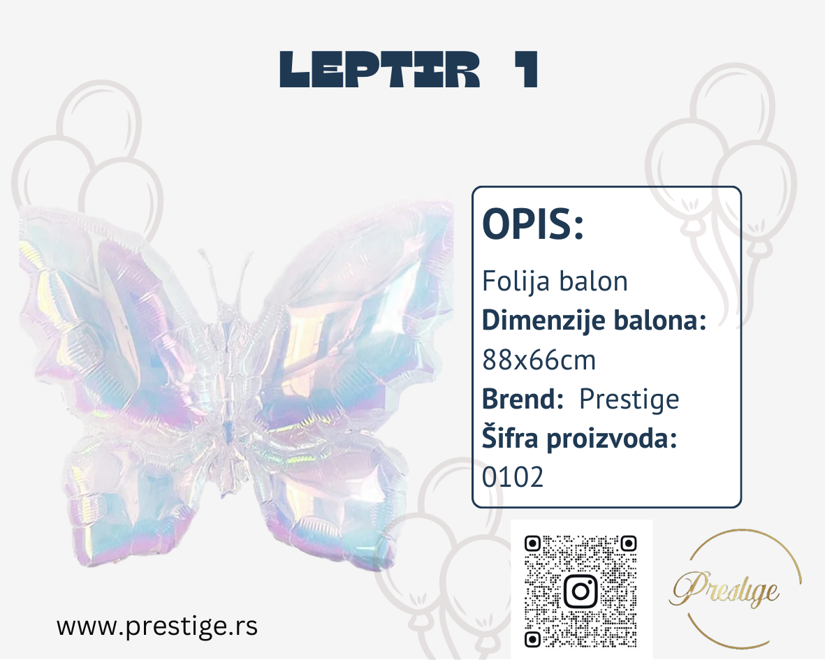 Providni folija leptir balon 88cm