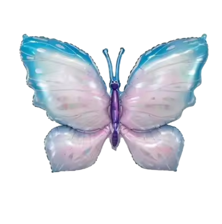 Balon plavo rozi leptir