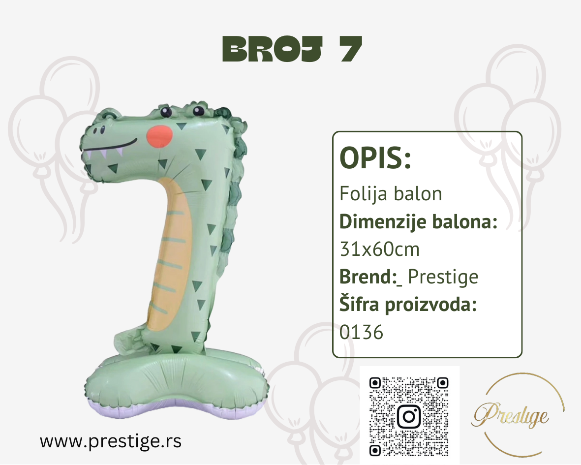 folija balon sa postoljem broj 3