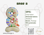 folija balon sa postoljem broj 8